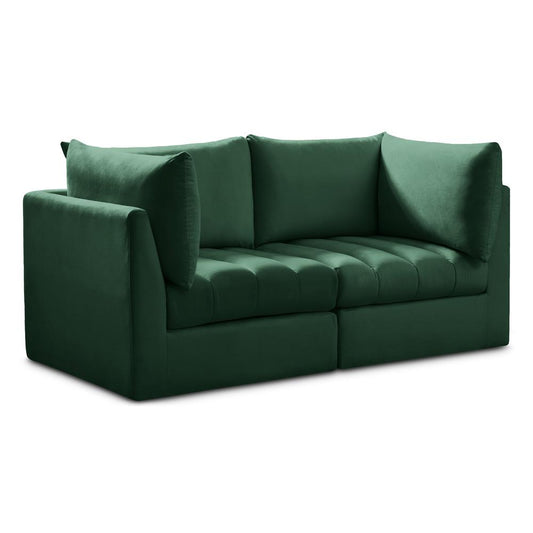 Meridian Furniture - Jacob Green Velvet Modular Sofa - 2Pc - 649Green-S66 veiw 1