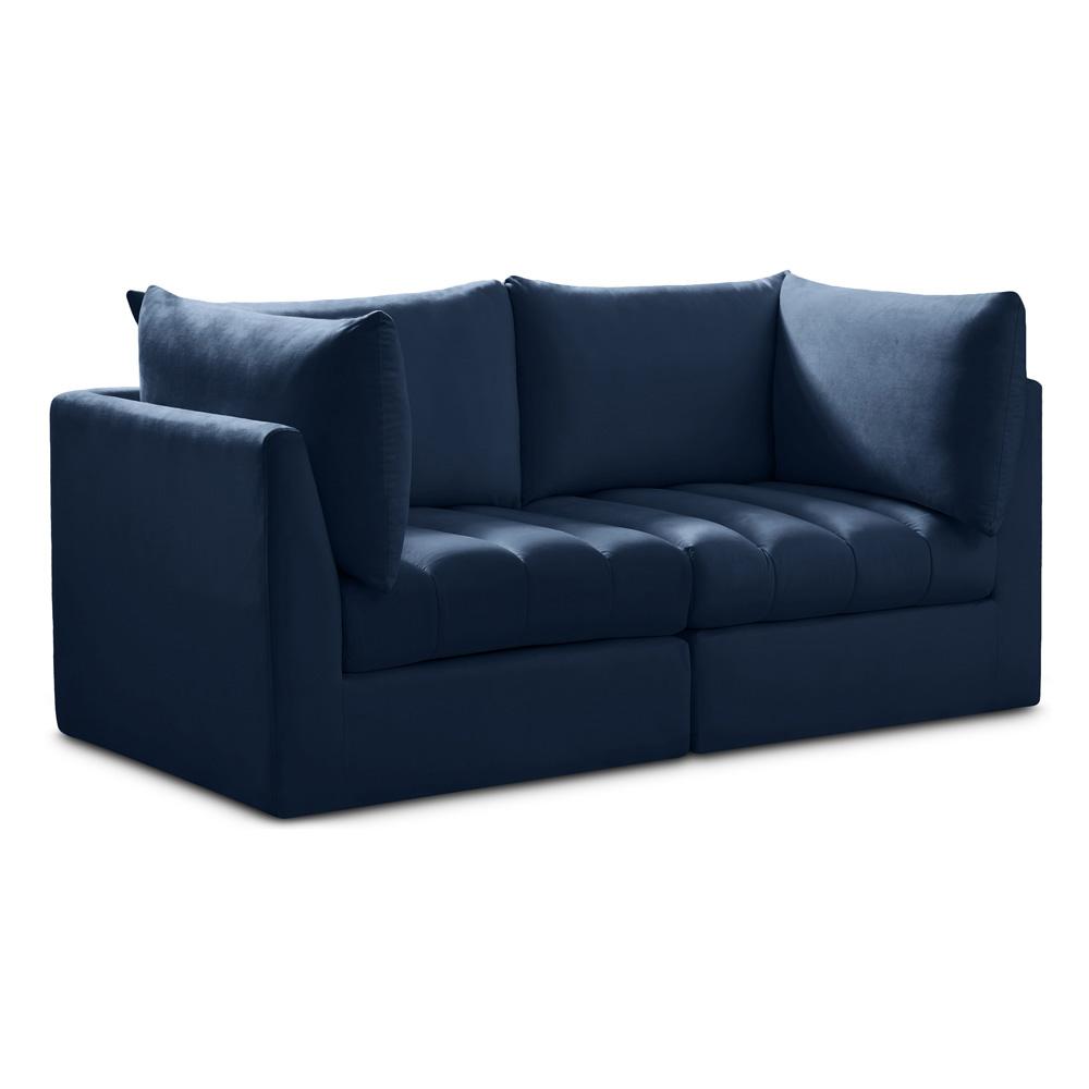 Meridian Furniture - Jacob Navy Velvet Modular Sofa - 2Pc - 649Navy-S66 veiw 1
