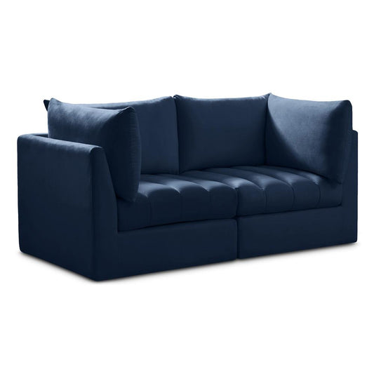 Meridian Furniture - Jacob Navy Velvet Modular Sofa - 2Pc - 649Navy-S66 veiw 1