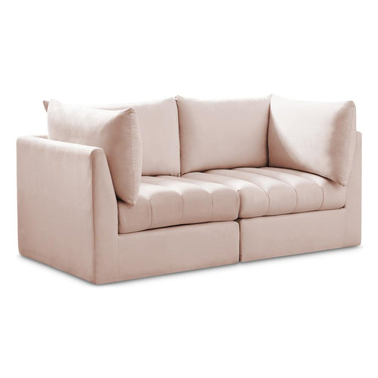 Meridian Furniture - Jacob Pink Velvet Modular Sofa - 2Pc - 649Pink-S66 veiw 1