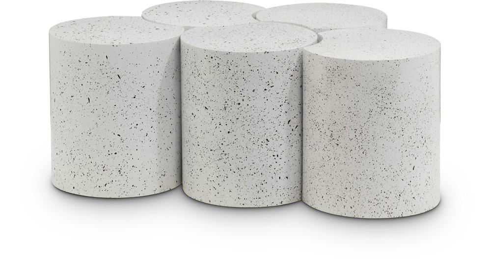 Meridian Furniture - Dimple White Coffee Table - 5Pc - 99084White-5B veiw 1