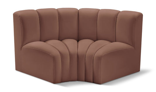 Meridian Furniture - Arc Cognac Vegan Leather Modular Sofa - 2Pc - 101Cognac-S2B veiw 1
