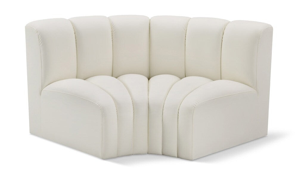 Meridian Furniture - Arc Cream Vegan Leather Modular Sofa - 2Pc - 101Cream-S2B veiw 1