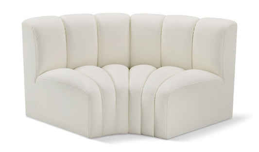 Meridian Furniture - Arc Cream Vegan Leather Modular Sofa - 2Pc - 101Cream-S2B veiw 1
