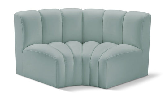 Meridian Furniture - Arc Mint Green Vegan Leather Modular Sofa - 2Pc - 101Mint-S2B veiw 1