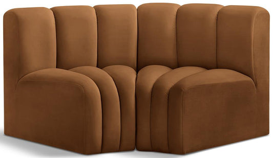 Meridian Furniture - Arc Saddle Velvet Modular Sofa - 2Pc - 103Saddle-S2B veiw 1