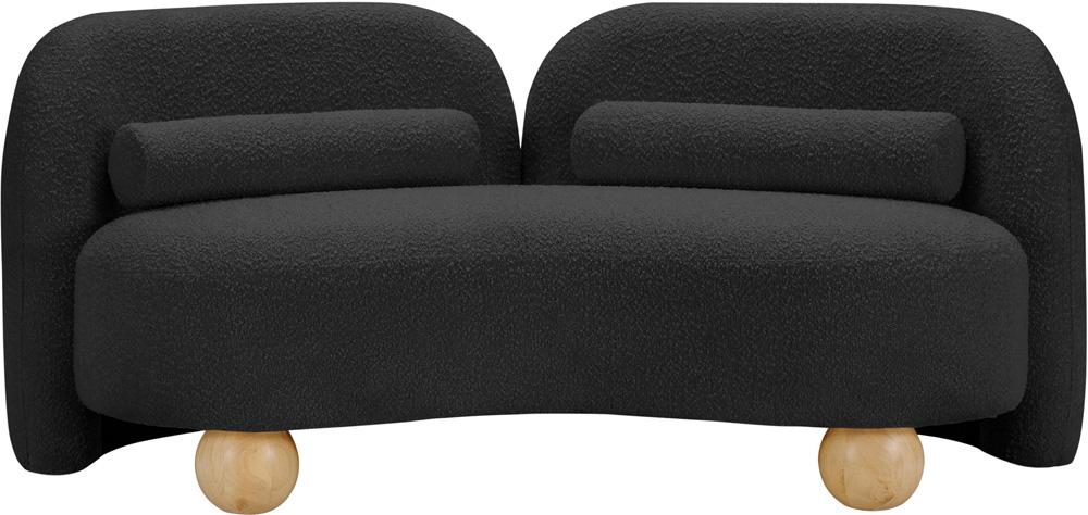 Meridian Furniture - Daphne Black Boucle Fabric Loveseat - 44003Black-L veiw 1