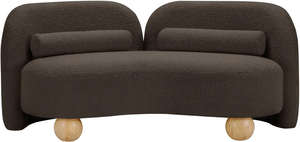 Meridian Furniture - Daphne Brown Boucle Fabric Loveseat - 44003Brown-L veiw 1