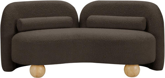 Meridian Furniture - Daphne Brown Boucle Fabric Loveseat - 44003Brown-L veiw 1