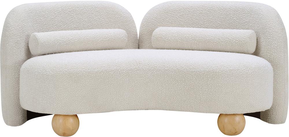 Meridian Furniture - Daphne Cream Boucle Fabric Loveseat - 44003Cream-L veiw 1