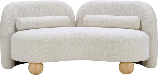 Meridian Furniture - Daphne Cream Boucle Fabric Loveseat - 44003Cream-L veiw 1