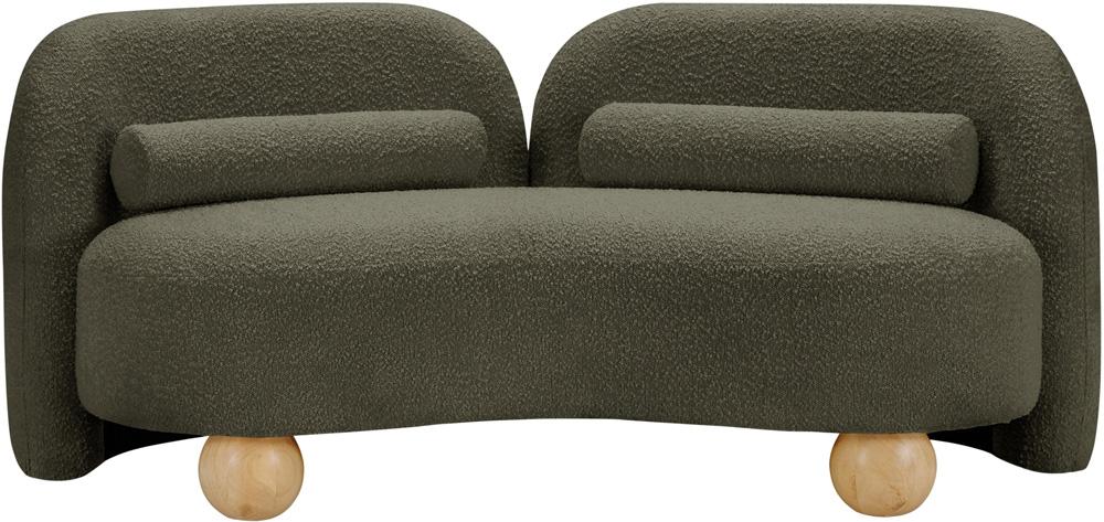 Meridian Furniture - Daphne Olive Boucle Fabric Loveseat - 44003Olive-L veiw 1