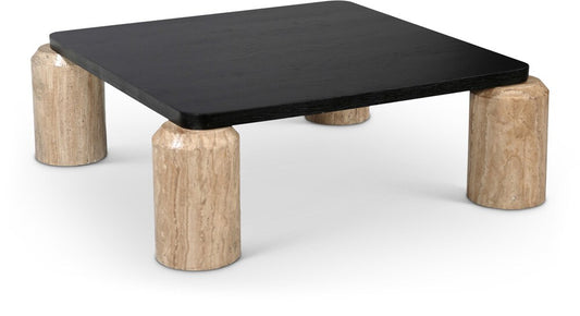 Meridian Furniture - Ferrara Natural / Black Coffee Table - 3Pc - 99009Travertine-CT veiw 1