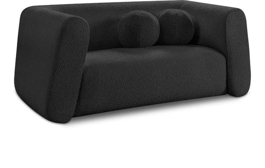 Meridian Furniture - Abbington Black Boucle Fabric Loveseat - 113Black-L veiw 1