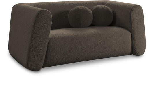 Meridian Furniture - Abbington Brown Boucle Fabric Loveseat - 113Brown-L veiw 1