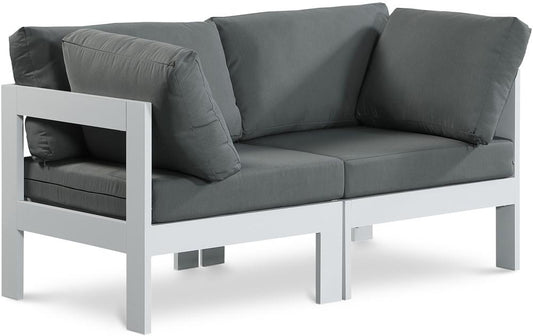 Meridian Furniture - Nizuc Grey Water Resistant Fabric Outdoor Patio Modular Sofa - 2Pc - 375Grey-S60A veiw 1
