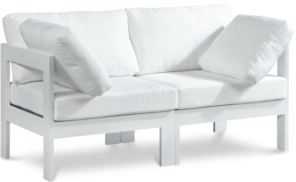 Meridian Furniture - Nizuc White Water Resistant Fabric Outdoor Patio Modular Sofa - 2Pc - 375White-S60A veiw 1