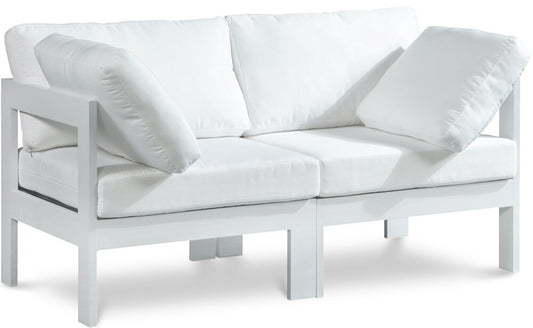 Meridian Furniture - Nizuc White Water Resistant Fabric Outdoor Patio Modular Sofa - 2Pc - 375White-S60A veiw 1