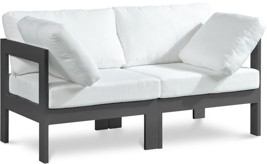 Meridian Furniture - Nizuc White Water Resistant Fabric Outdoor Patio Modular Sofa - 2Pc - 376White-S60A veiw 1