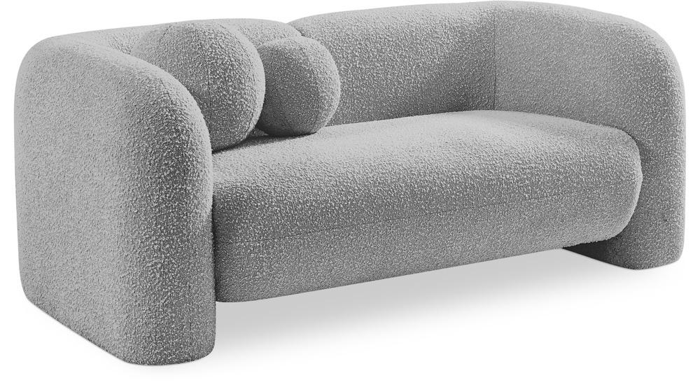 Meridian Furniture - Emory Grey Boucle Fabric Loveseat - 139Grey-L veiw 1
