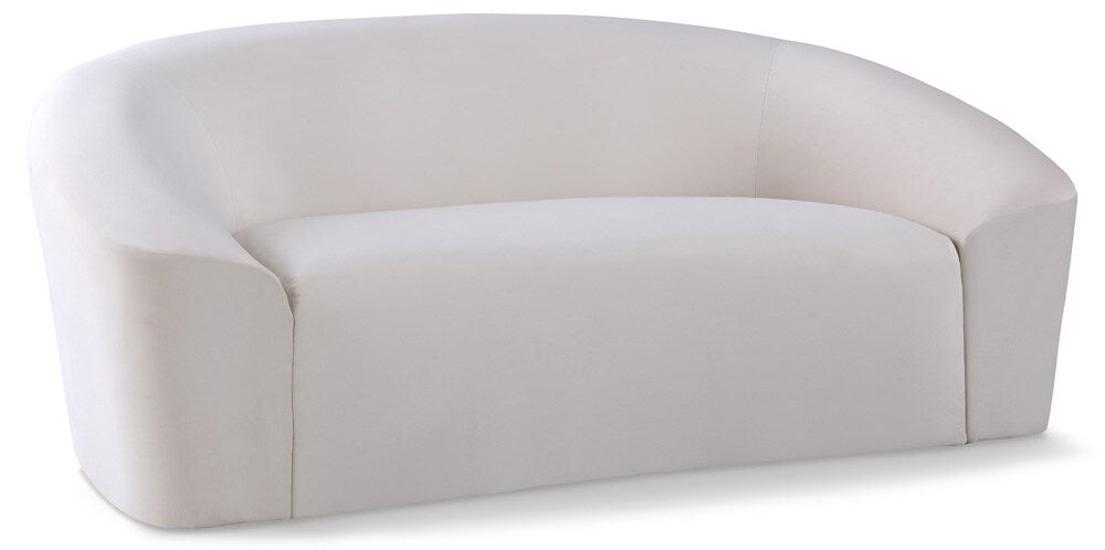 Meridian Furniture - Riley Cream Velvet Loveseat - 610Cream-L veiw 1