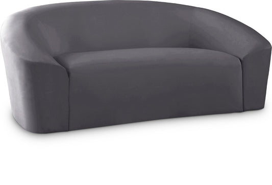 Meridian Furniture - Riley Grey Velvet Loveseat - 610Grey-L veiw 1