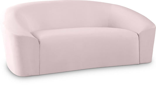 Meridian Furniture - Riley Pink Velvet Loveseat - 610Pink-L veiw 1