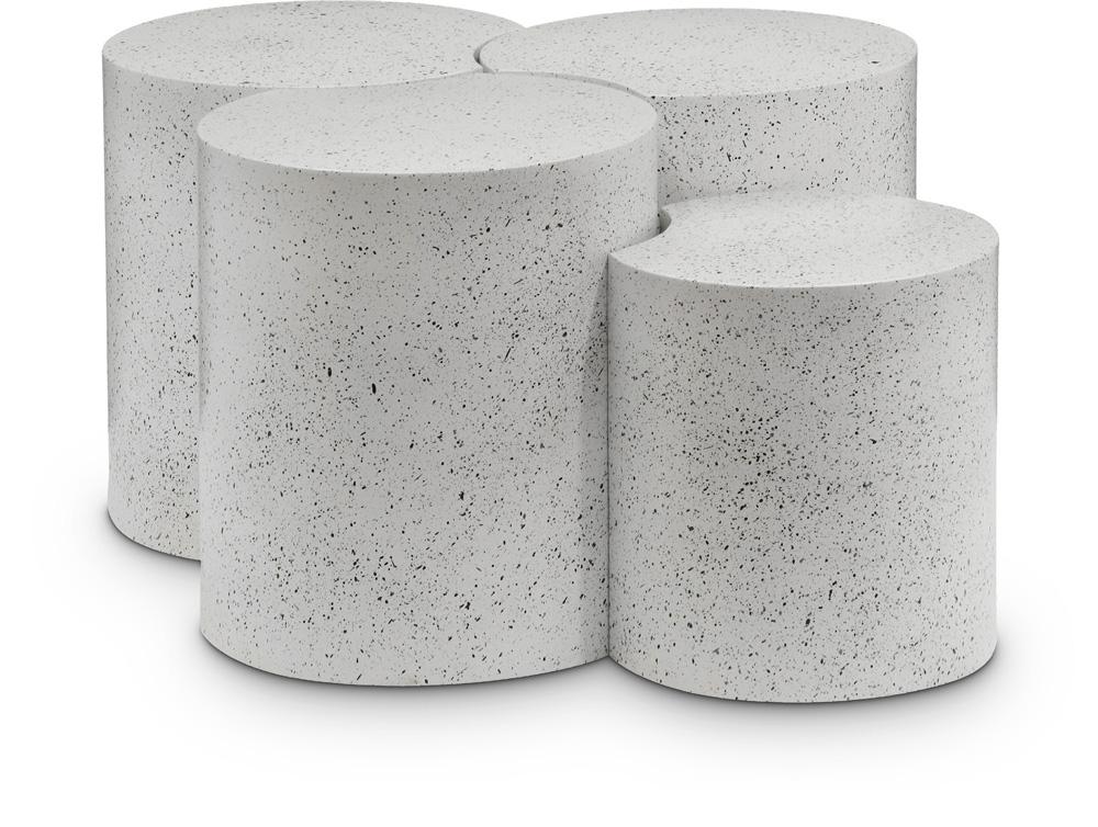 Meridian Furniture - Dimple White Coffee Table - 4Pc - 99084White-4A veiw 1