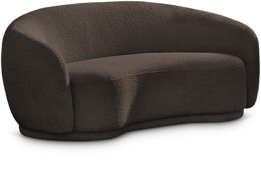 Meridian Furniture - Hyde Brown Boucle Fabric Loveseat - 693Brown-L veiw 1