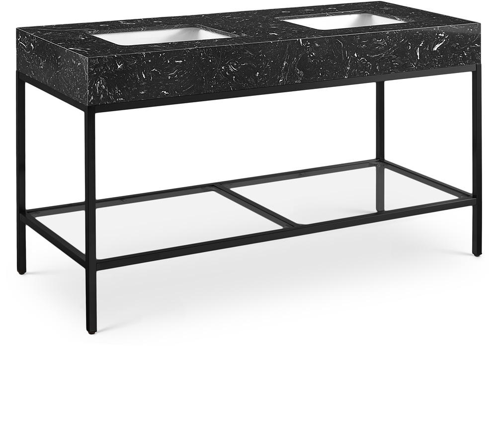 Meridian Furniture - Marmo Black Engineered Marble Bathroom Vanity - 407Black-60 veiw 1