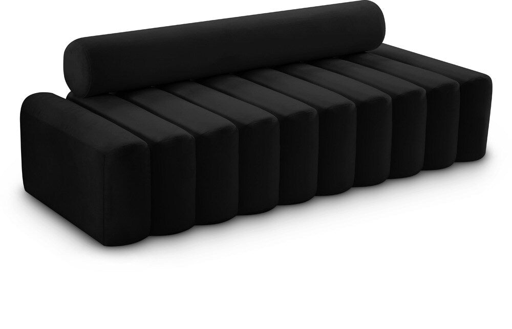 Meridian Furniture - Melody Black Velvet Sofa - 647Black-S veiw 1