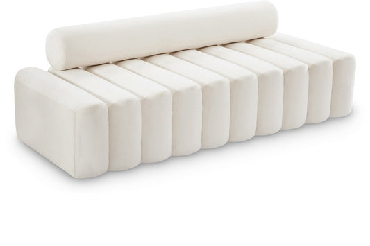 Meridian Furniture - Melody Cream Velvet Sofa - 647Cream-S veiw 1