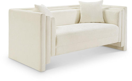 Meridian Furniture - Everett Cream Chenille Fabric Loveseat - 44068Cream-L veiw 1