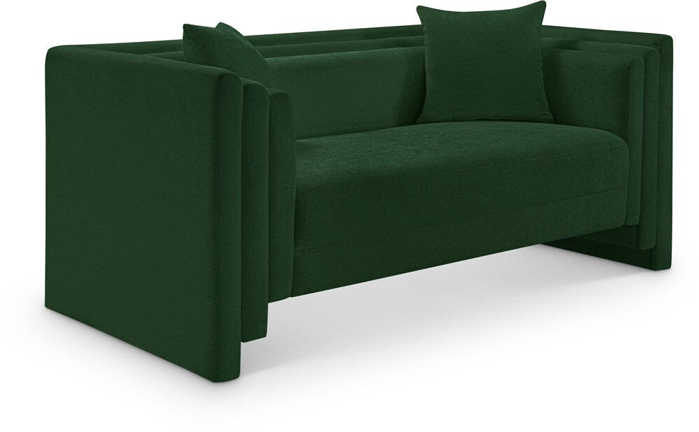 Meridian Furniture - Everett Green Chenille Fabric Loveseat - 44068Green-L veiw 1