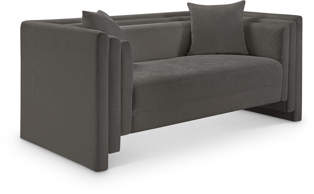 Meridian Furniture - Everett Grey Chenille Fabric Loveseat - 44068Grey-L veiw 1
