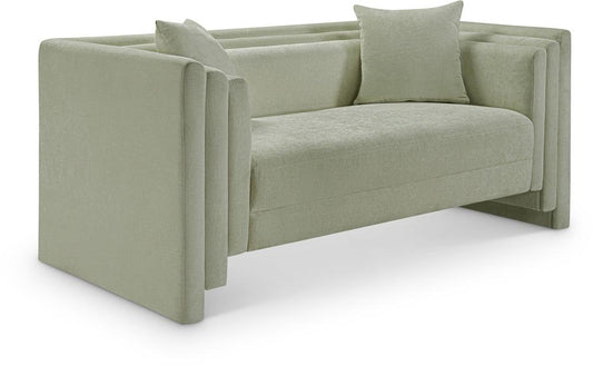 Meridian Furniture - Everett Mint Chenille Fabric Loveseat - 44068Mint-L veiw 1