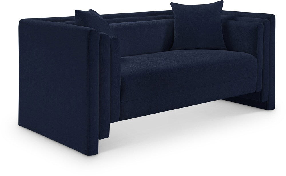 Meridian Furniture - Everett Navy Chenille Fabric Loveseat - 44068Navy-L veiw 1
