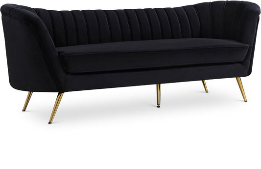 Meridian Furniture - Margo Black Velvet Sofa - 622Black-S veiw 1
