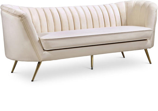 Meridian Furniture - Margo Cream Velvet Sofa - 622Cream-S veiw 1