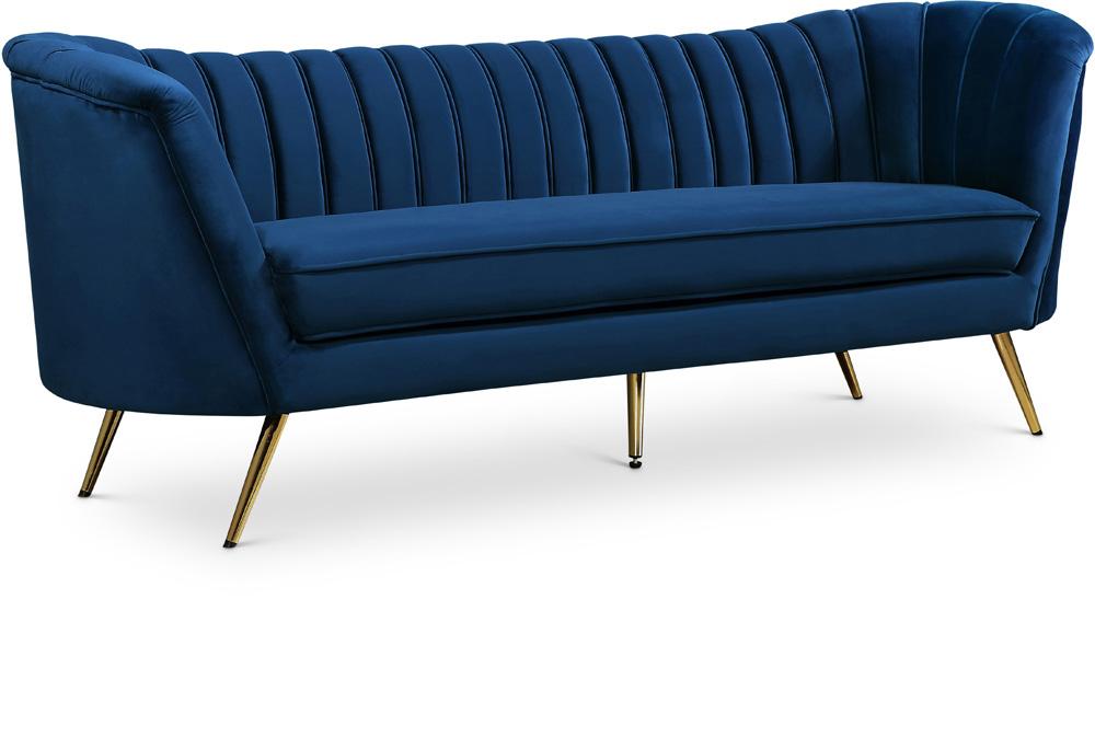 Meridian Furniture - Margo Navy Velvet Sofa - 622Navy-S veiw 1