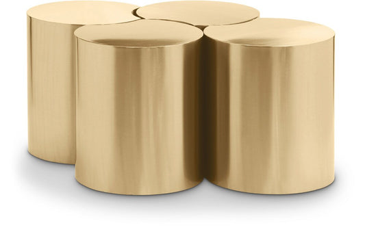 Meridian Furniture - Dimple Gold Coffee Table - 4Pc - 99081Gold-4C veiw 1
