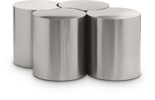 Meridian Furniture - Dimple Silver Coffee Table - 4Pc - 99081Silver-4C veiw 1