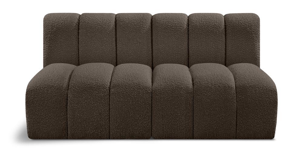 Meridian Furniture - Arc Brown Boucle Fabric Modular Sofa - 2Pc - 102Brown-S2A veiw 1