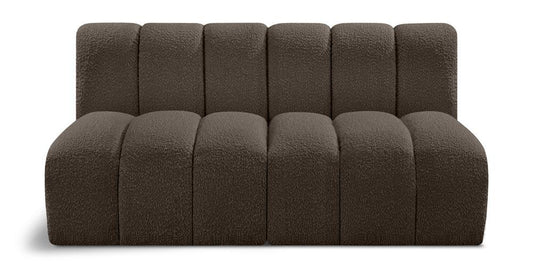 Meridian Furniture - Arc Brown Boucle Fabric Modular Sofa - 2Pc - 102Brown-S2A veiw 1