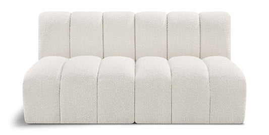 Meridian Furniture - Arc Cream Boucle Fabric Modular Sofa - 2Pc - 102Cream-S2A veiw 1