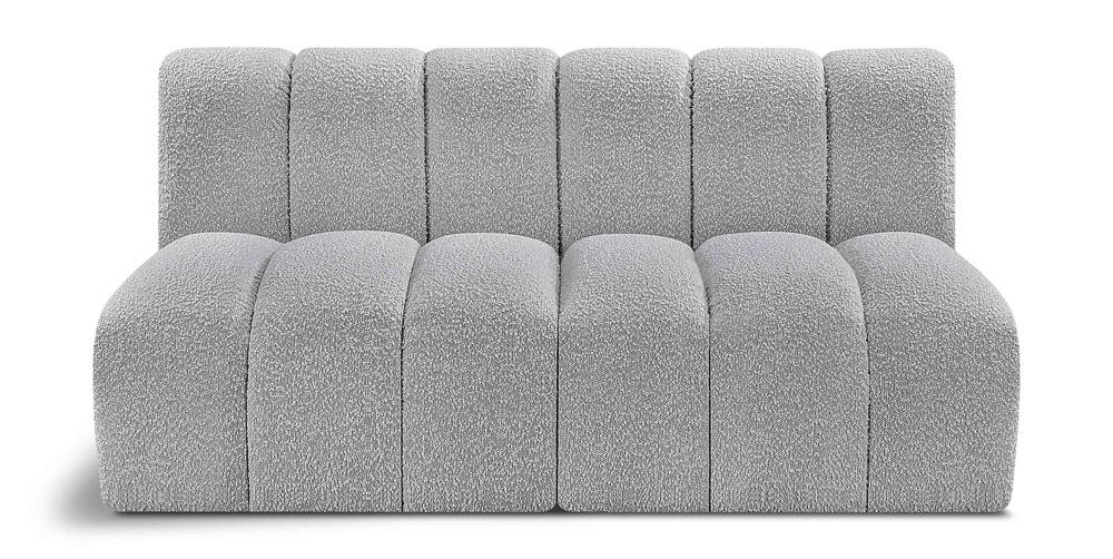 Meridian Furniture - Arc Grey Boucle Fabric Modular Sofa - 2Pc - 102Grey-S2A veiw 1