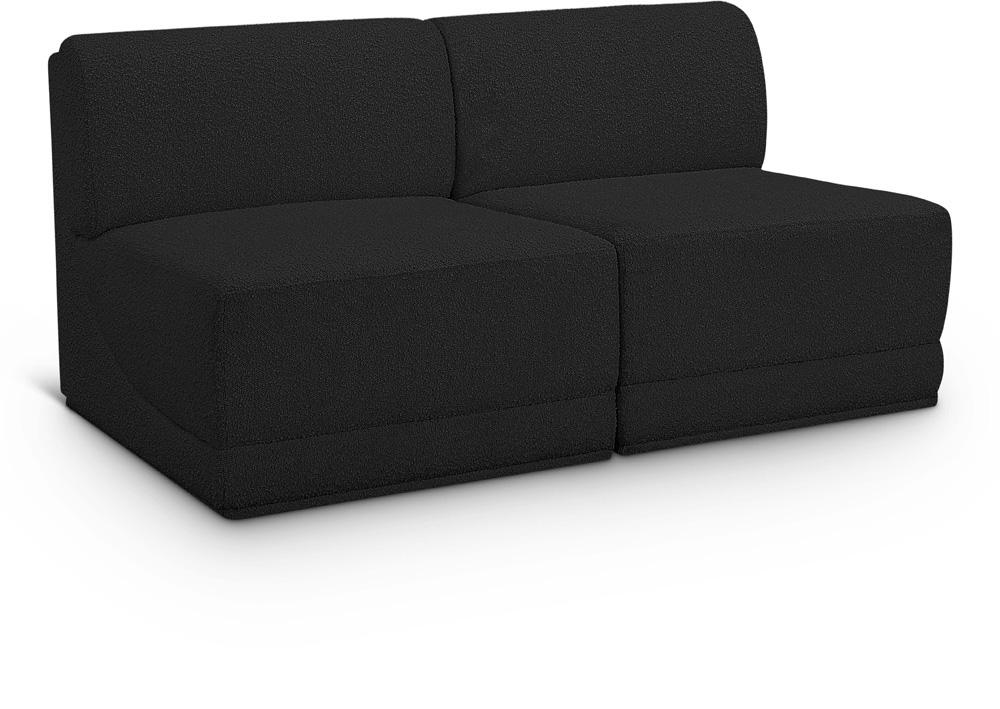 Meridian Furniture - Ollie Black Boucle Fabric Modular Sofa - 2Pc - 118Black-S60 veiw 1