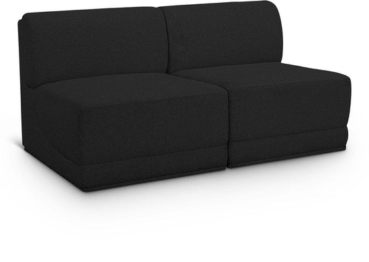 Meridian Furniture - Ollie Black Boucle Fabric Modular Sofa - 2Pc - 118Black-S60 veiw 1
