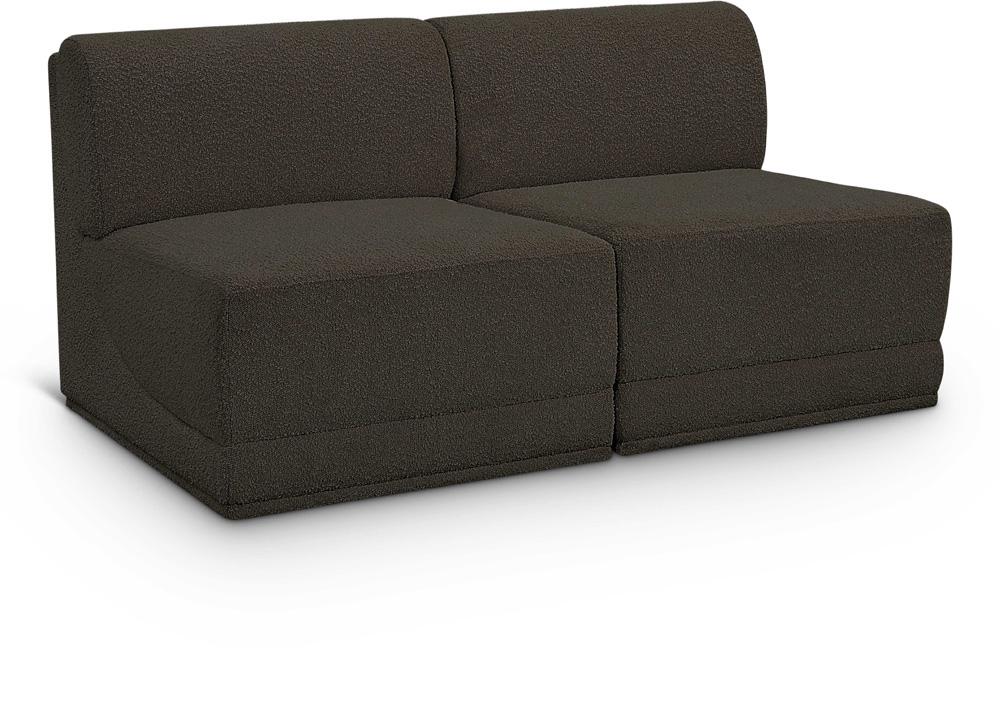 Meridian Furniture - Ollie Brown Boucle Fabric Modular Sofa - 2Pc - 118Brown-S60 veiw 1