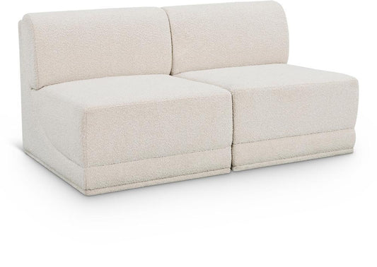 Meridian Furniture - Ollie Cream Boucle Fabric Modular Sofa - 2Pc - 118Cream-S60 veiw 1